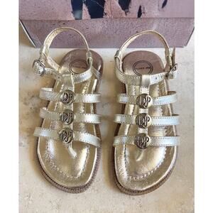 Donald Pliner Jr. New in Box $72 toddler girl's gold strappy sandals, 27/10